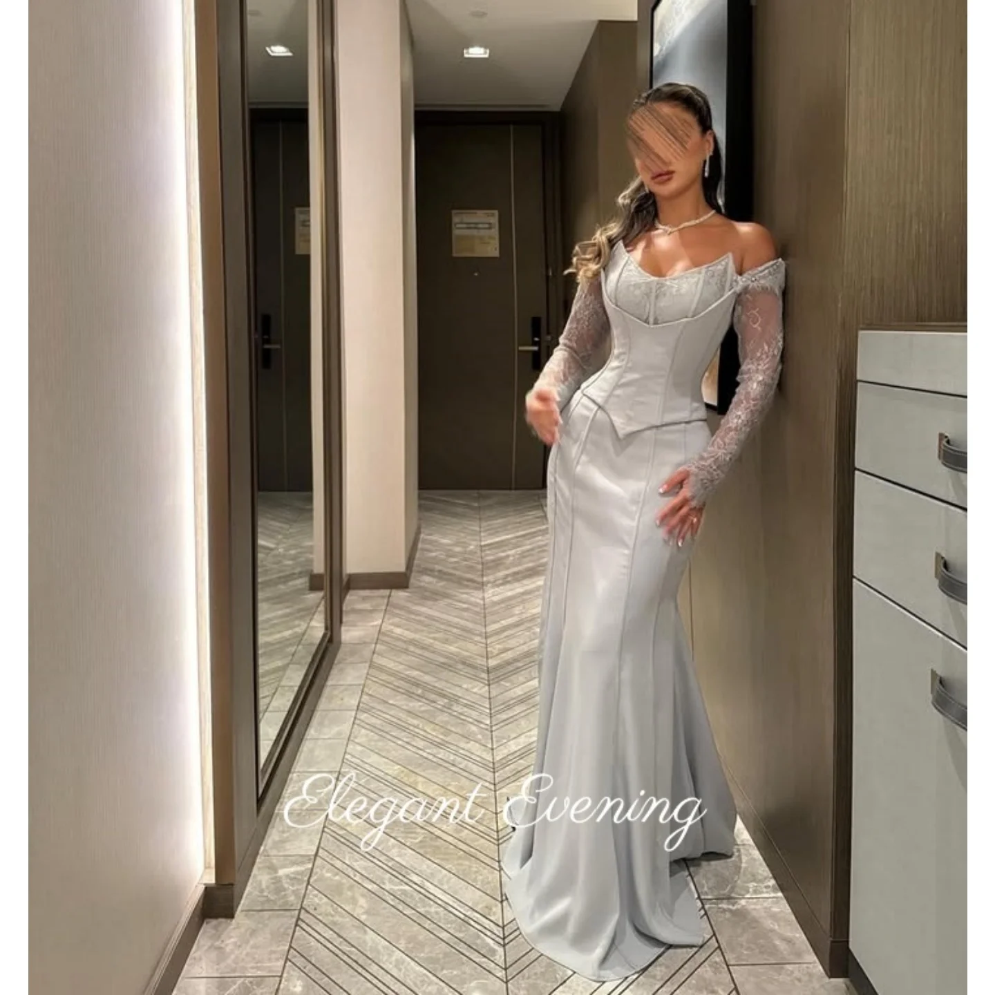 

Милые платья для выпускного вечера с открытыми плечами Вечерние платья русалки с длинными рукавами Вечернее платье Женские вечерние платья по индивидуальному заказу 2025