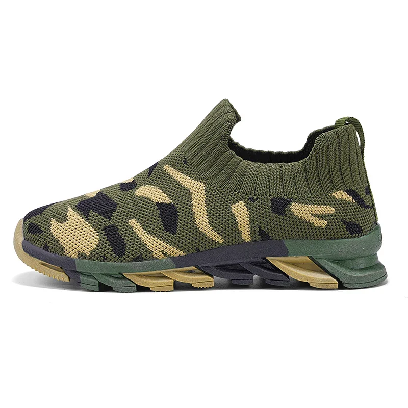 Children Sneakers Fashion Boys Shoes Breathable Knit Mesh Casual Camouflage Kids Shoes Sports Tennis Boys Sneakers