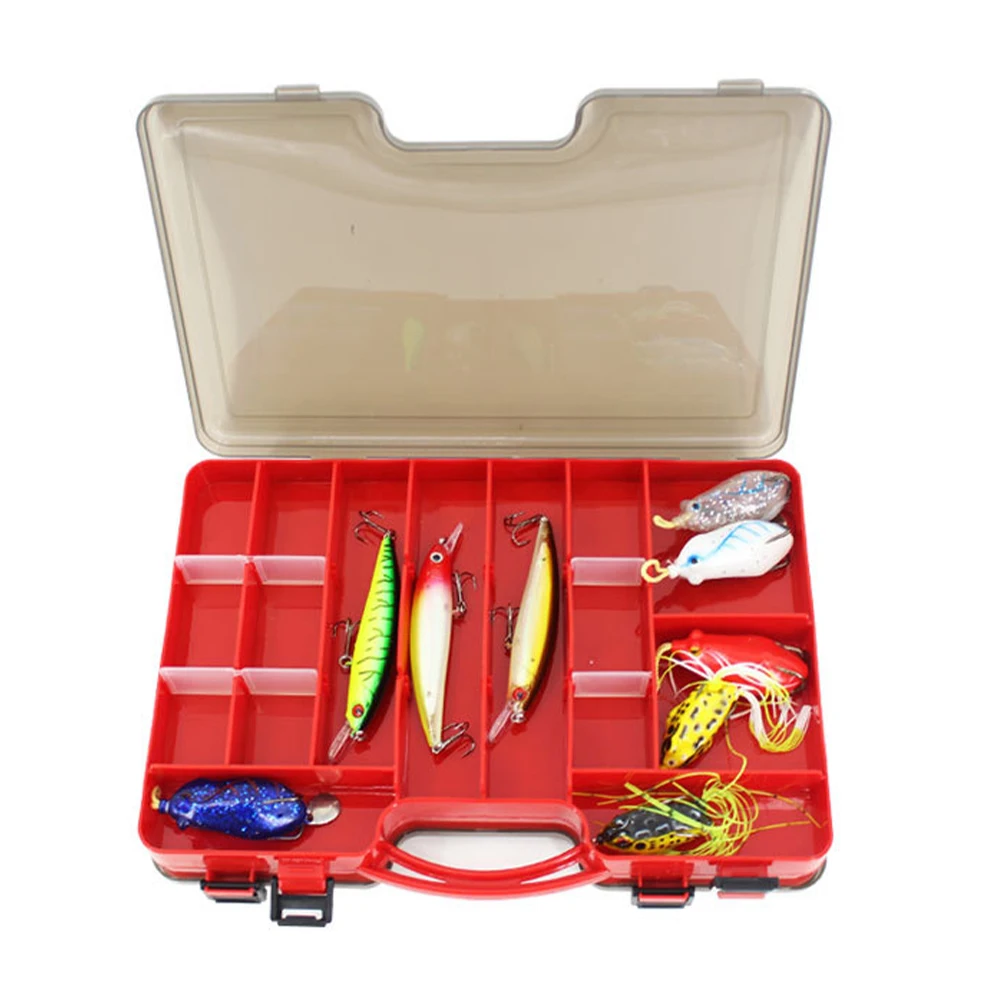 Portable Fishing Tackle Box Large Capacity Double Layer Fishing Gear Storage Box Bait Lure Holder with Lock Fishing Accessories