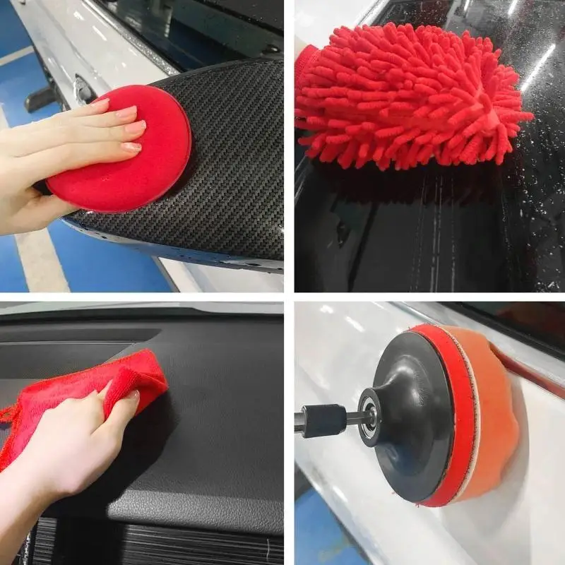 

Набор инструментов для чистки автомобиля с набором кистей, автодетейлинг, наборы автоматических сверл для мытья деталей, краски