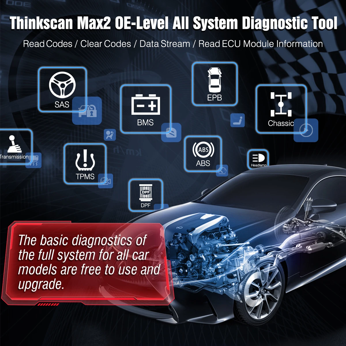 ThinkCar THINKscan Thinktool Max Thinkscan Max2 OBD2 Scanner Professional Full System OBD2 Diagnostic Tool ECU Coding PK MK808