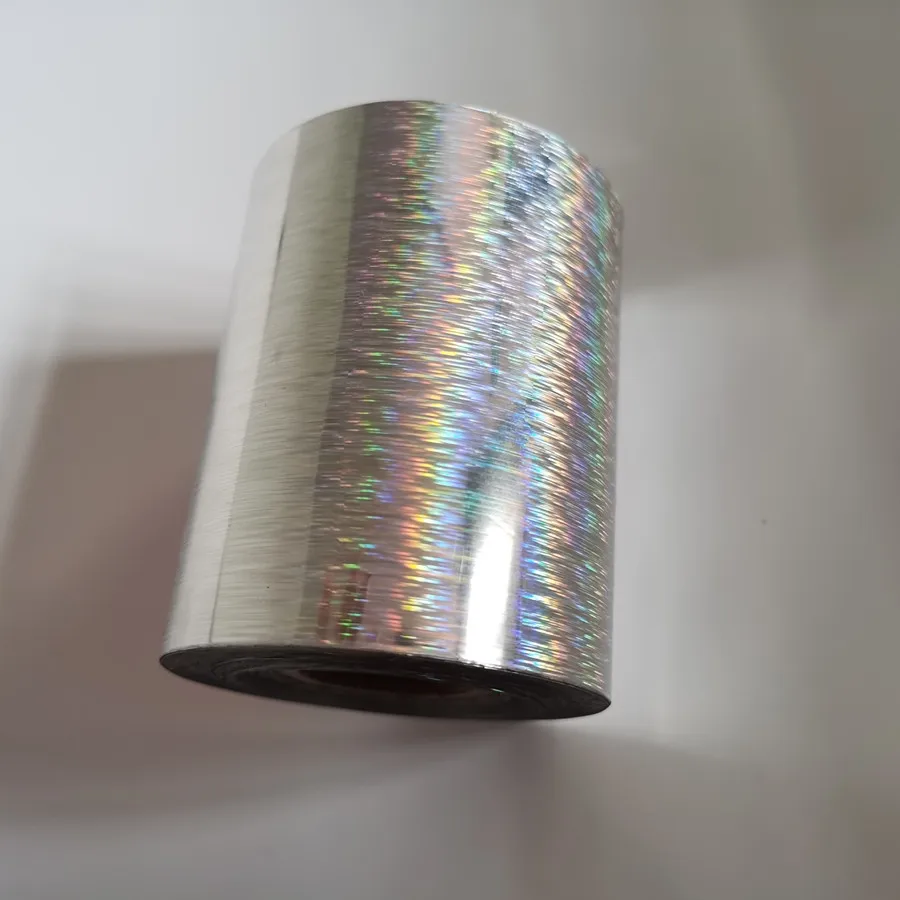 Hot stamping foil holographic foil silver color pine needles pattern hot press on fish materials or plastic 16cm x120m