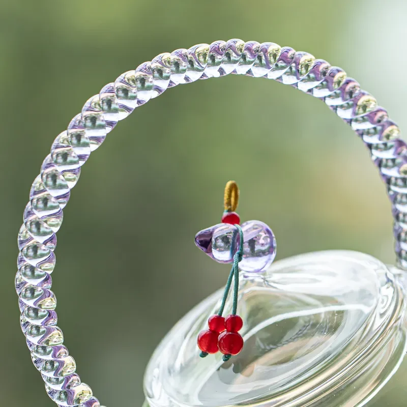 High Borosilicate Glass Teapot Heat Resistant Flower Design Kettle Elegant Tea Set for Women Home Kitchen Brewing Ware Gift
