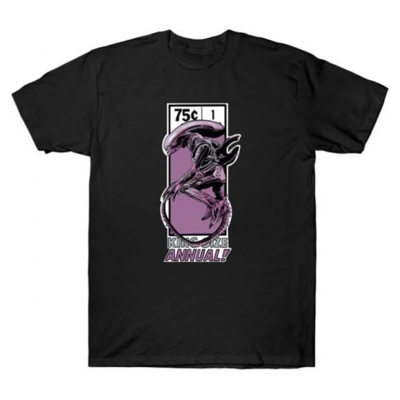 

KING SIZE 0412 Retro Sci-Fi Alien Gift T-Shirt Weyland LV-426 Horror movie Xenomorph printed Graphic clothes All size tops