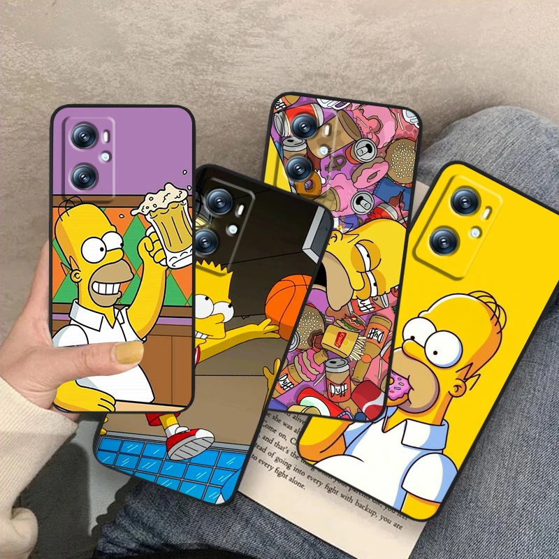 

Disney Simpson Cute For OPPO Find X6 X5 X3 A54S A5 A94 A16 A53S A57 A74 A72 A98 A78 A96 A9 5G Black TPU Phone Case