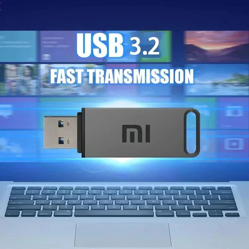 محرك أقراص فلاش Xiaomi الأصلي 4 تيرا بايت USB 3.2 محرك أقراص عالي السرعة 8 تيرا بايت من النوع C ذاكرة USB معدنية مقاومة للماء لأجهزة تخزين الكمبيوتر