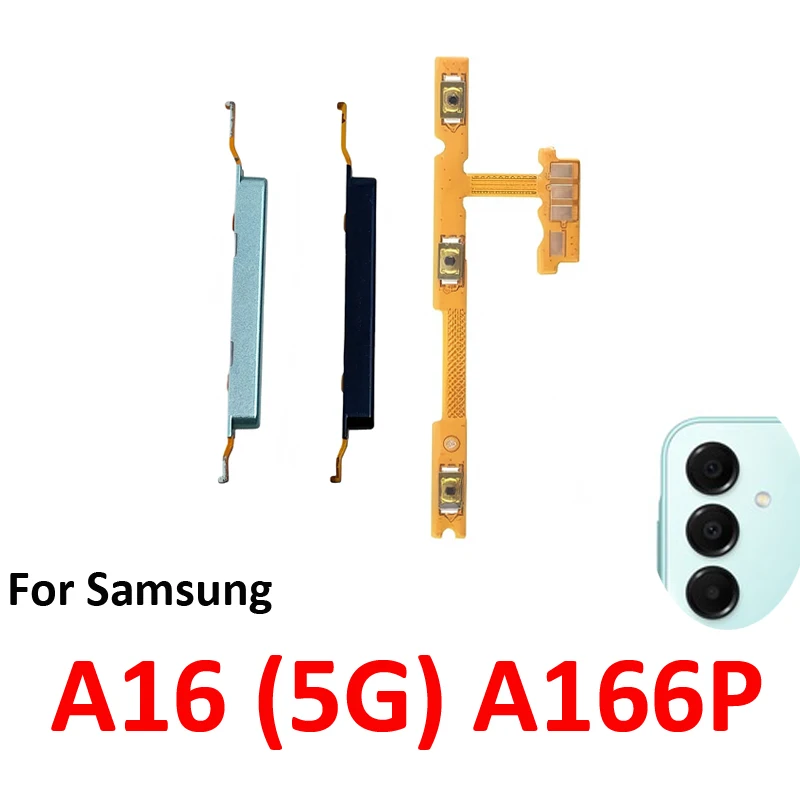 For Samsung Galaxy A16 5G A166 A166P Phone Volume Button Up Down External Key Internal On Off Power Flex Cable Parts Black