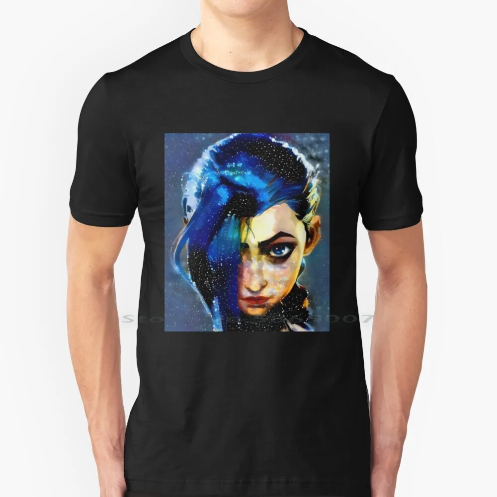 Jinx Arcane Pop T Shirt 100% Cotton Arcane Video Game Movie Tv Show Netflix Trending Bestselling Jinx Big Size 6xl Tee Gift