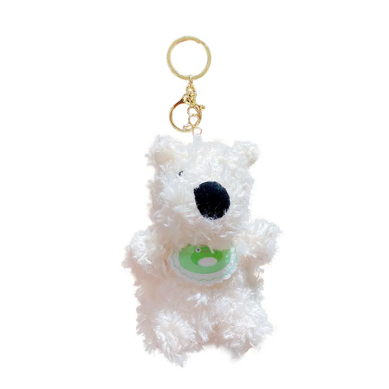 Cute Plush Sounding West Highland White Terrier Doll Keychain Cute Cartoon Puppy Bag Pendant Key Chain