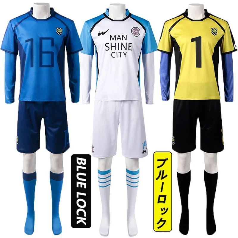 Disfraz de Cosplay de Anime Blue Lock para hombres, uniforme rojo, camiseta, peluca, Chigiri, Hyoma, Seishiro, Reo, Mikage, Nagi, ropa de fútbol