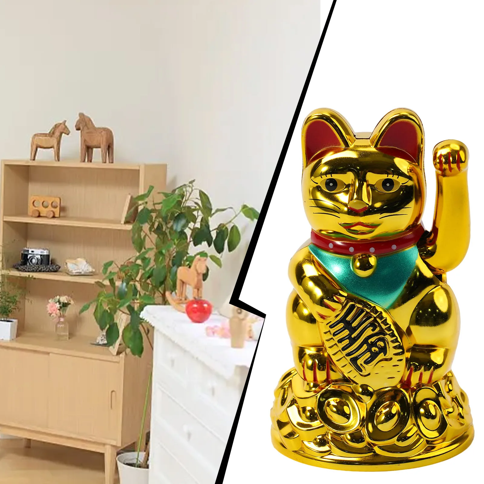 **-Chinese Lucky =-Cat-= Mini Solar Auto Waving Lucky Cat Home Decoration Cake Baking Statue Wealth Fortune Welcome Waving Cat