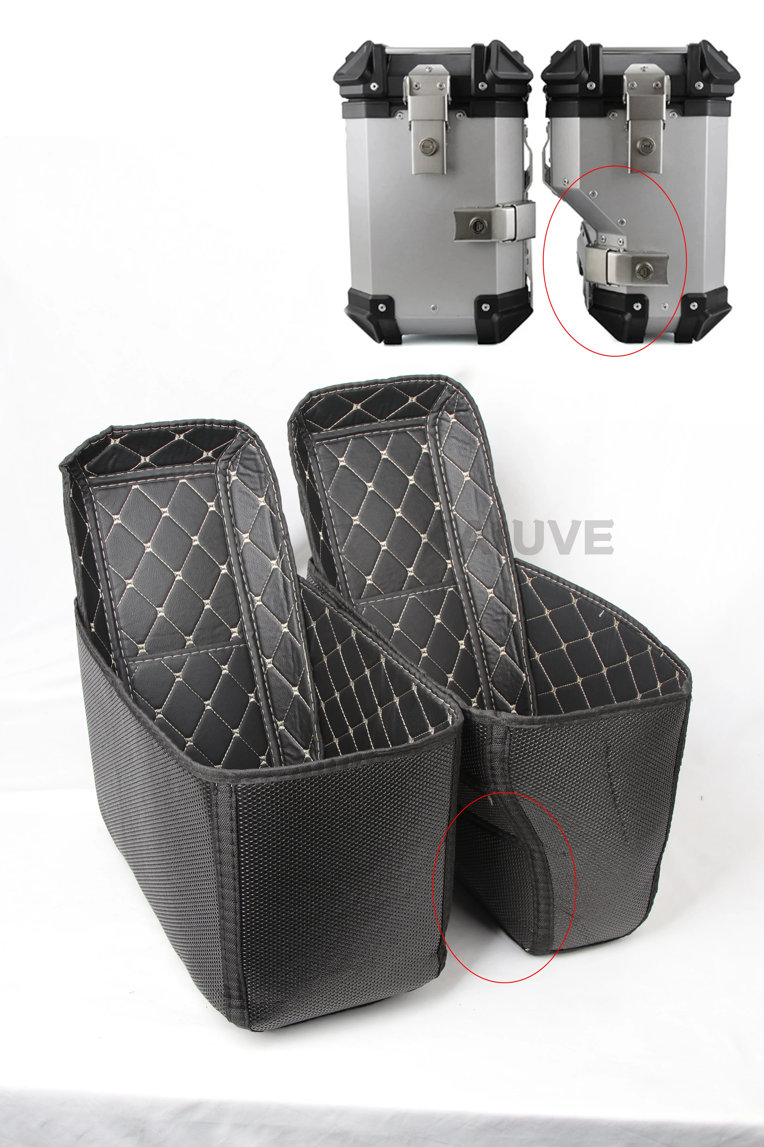 38L Universal Motorrad Schwanz Top Box Abdeckung Pad Gepäck Fall Lagerung Toolbox Innen Liner Innenfutter Kissen PU Leder – Detail 3