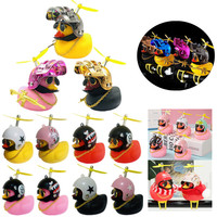 Car Motocycle Cute Little Yellow Duck With Helmet Broken Wind Small Black Red Duck Bike Moto Helmet Riding Decor Car Accessories