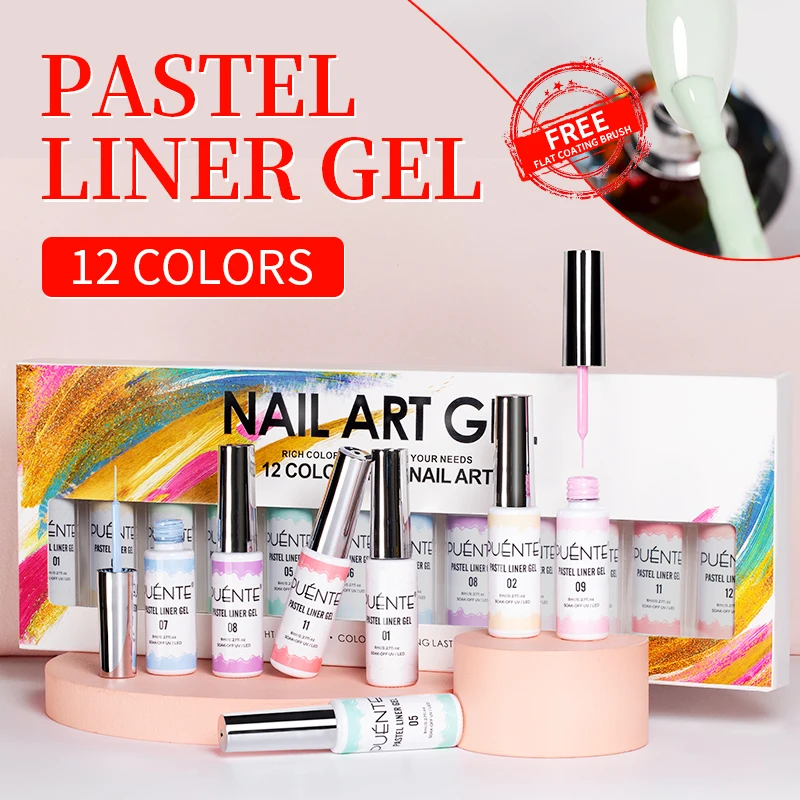 Painting Gel Nail Polish Set Pastel Liner Gel Kit Soak Off UV/LED DIY Drawing Summer Semi-Permanent Varnish Nail Art Gel Set