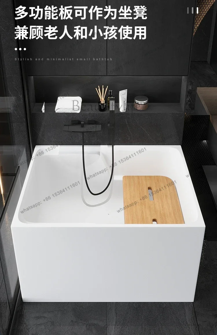 Bathtub Small Apartment Japanese Deep Bubble Household Acrylic Square Mini Independent Adult Sitting New Bathtub