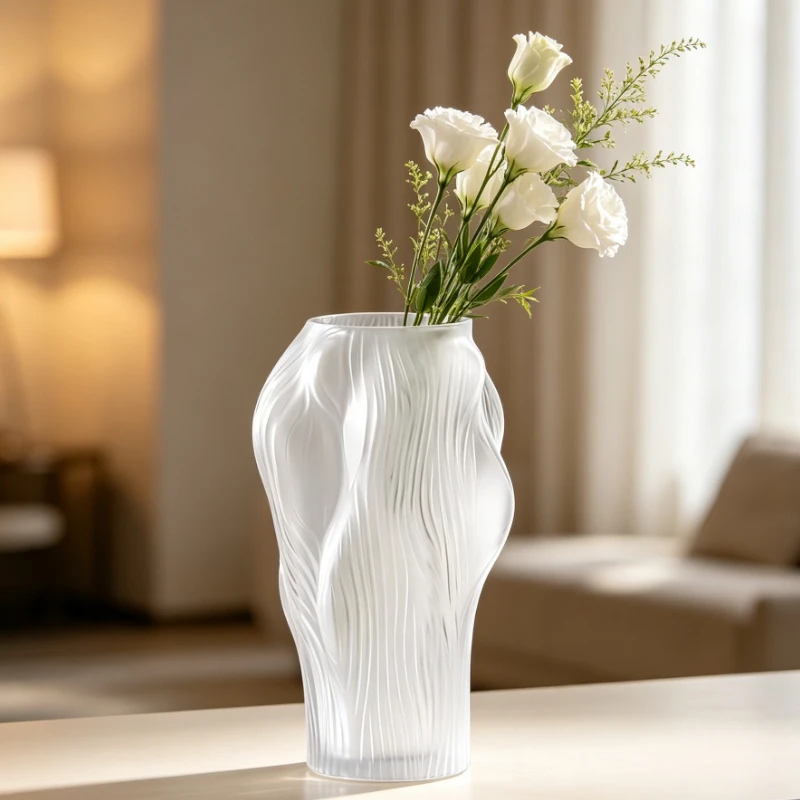 Simple vase, glass transparent water-raised flower arrangement ornament, advanced hydroponic creative vase