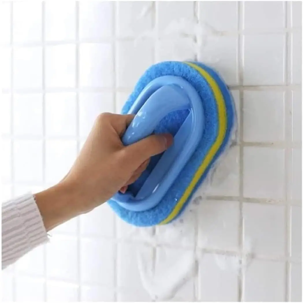 

All-Purpose Cleaning Brush for Bathroom, Kitchen, Bathtub, Toilet - Ergonomic Handle Shower Sponge Scrubber