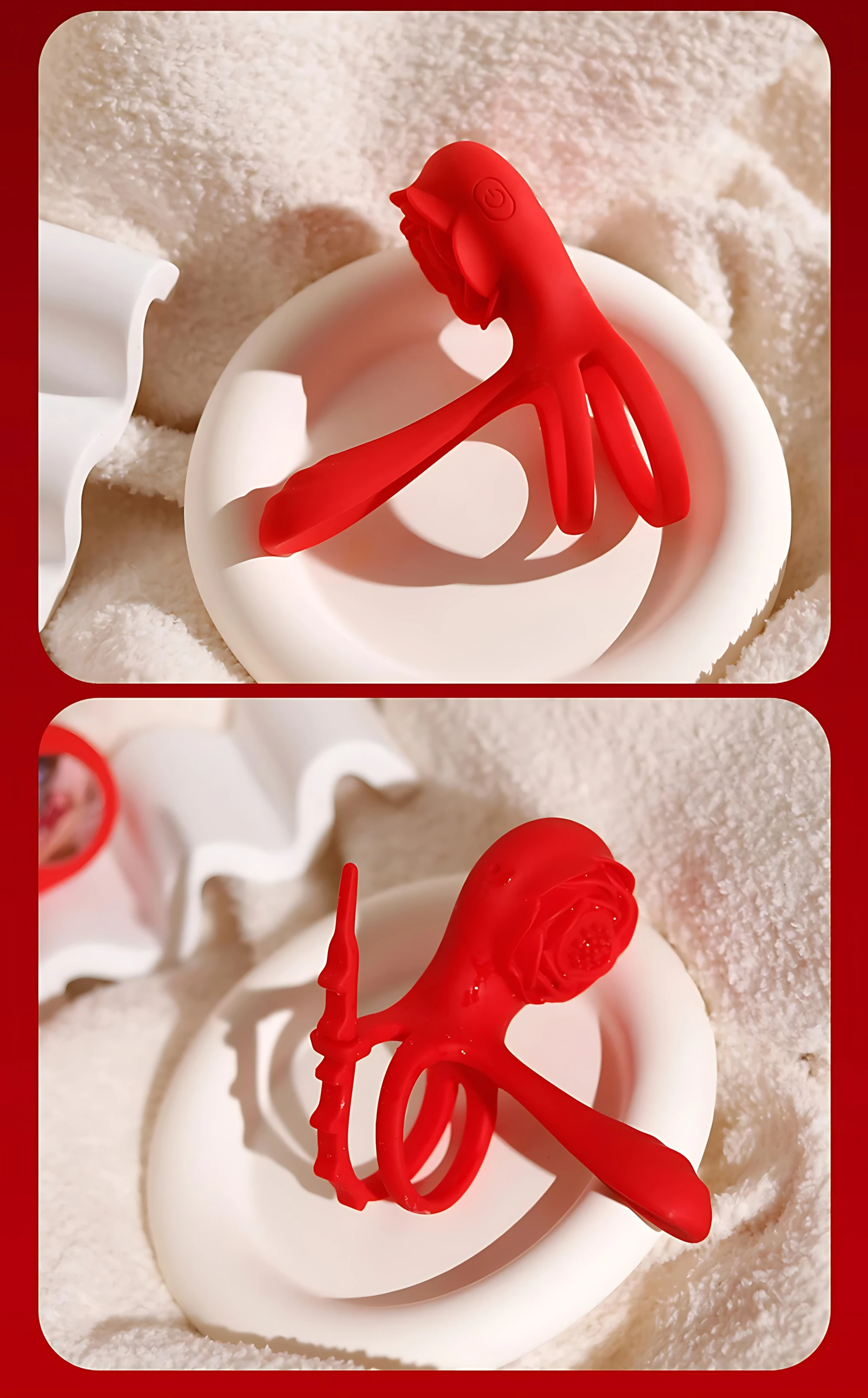 Vibrating Cock Ring Penis Rings Vibrator with Rose Clitoral Stimulator Delay Ejaculation Remote Control Adult Sex Toys for Men - Image 6