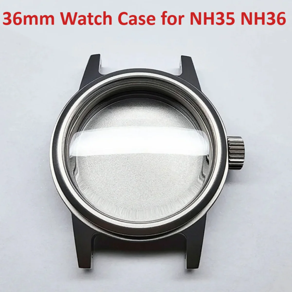 High Quality 36mm Watch Case for NH35 NH36 NH34 NH38 4R 6R Mechanical Automatic Movement Watches Shell Cover Silver Color