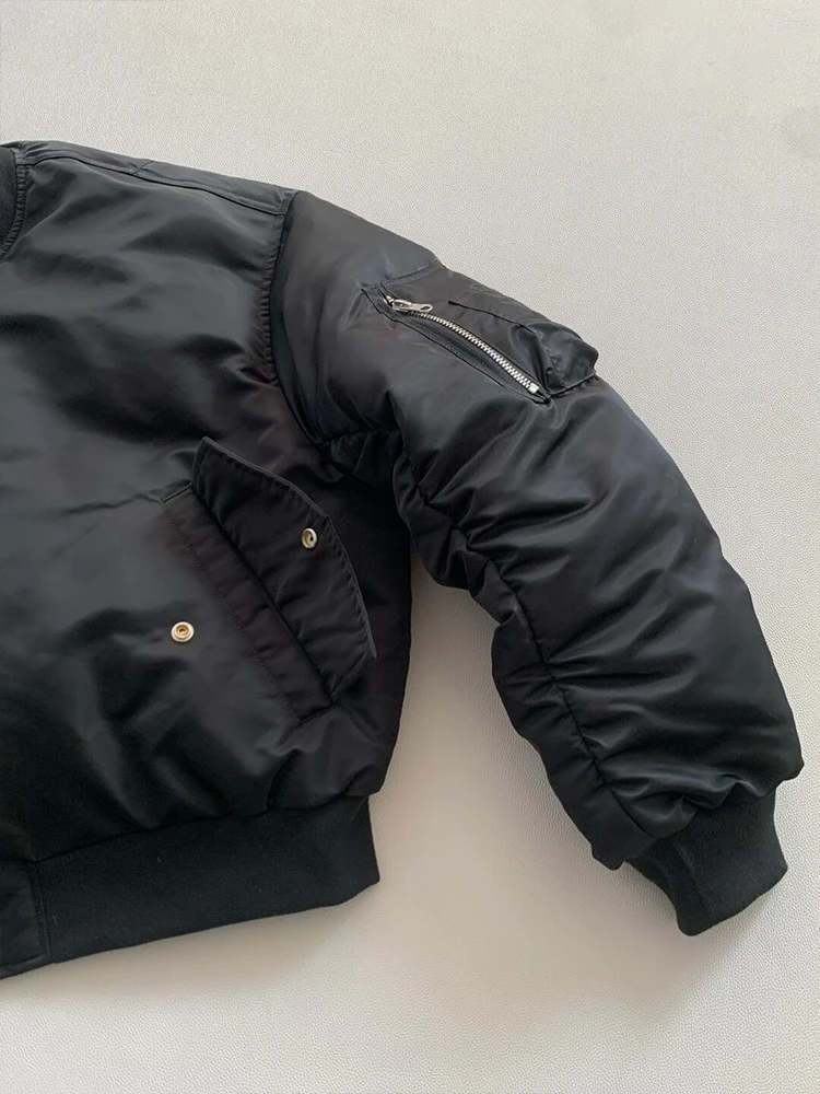 Thickened Warmth Cotton Bomber Jacket Men's Winter Short Baseball Style Coat Cleanfit Polyester Fabric Casual Long Sleeve Zipper