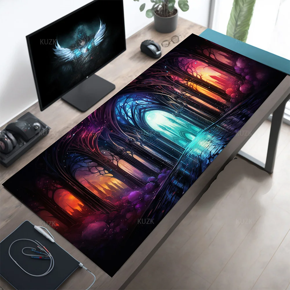 Gothic Mouse Pad, Dark Library Writing Desk Mat,Large Gaming MousePad Gamer Table Mats,XXL Keyboard pad Office Decor Accessories