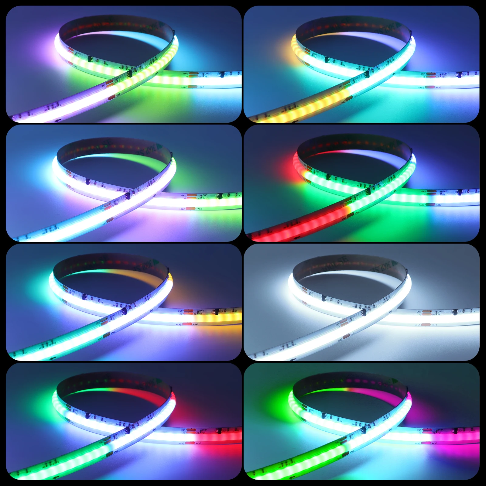 5m 24V WS2811 Full Dream Color COB LED Strip Light Addressable Tape RGBW/RGBWW LED Ribbon Pixel Strip Magic Colorful Room Decor