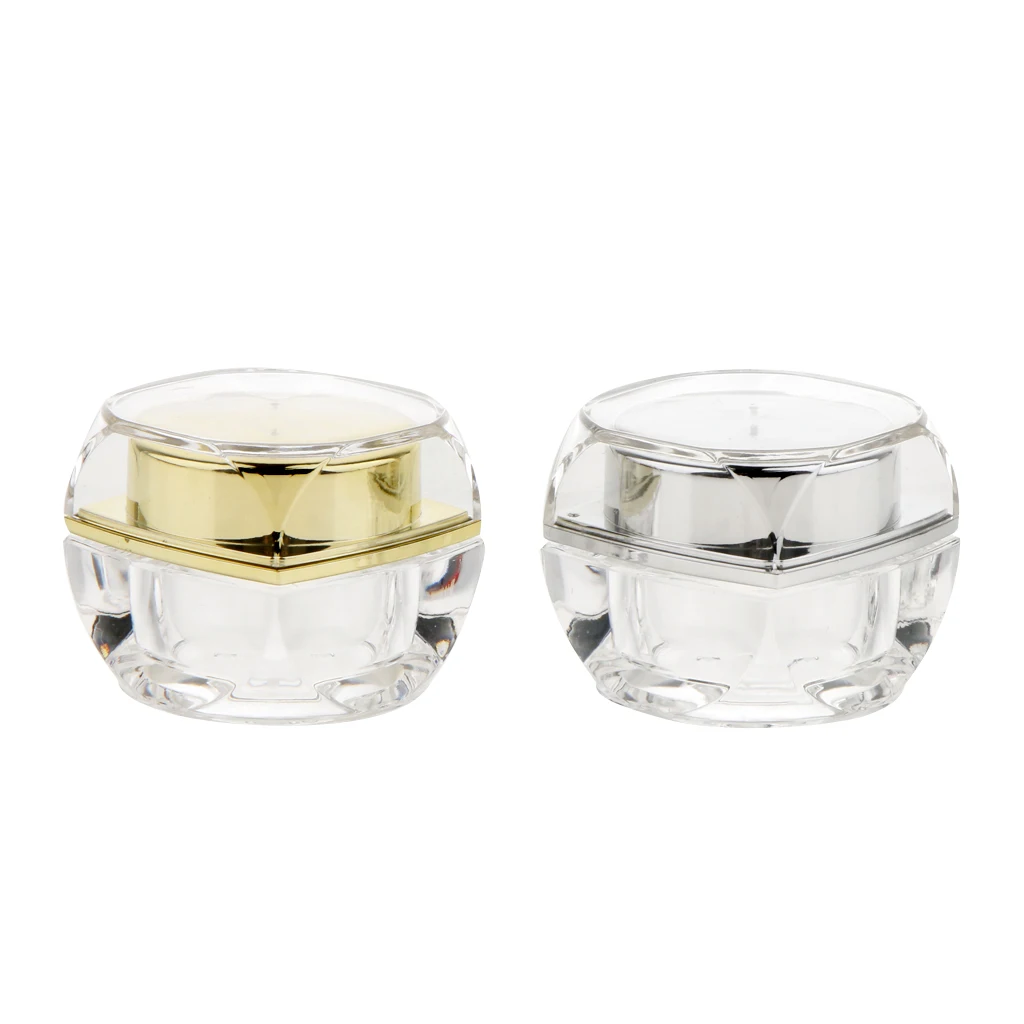 Empty Jar Acrylic Cosmetic Case Empty Cream Bottle Container for Eyeshadow Lip Balm and Skincare