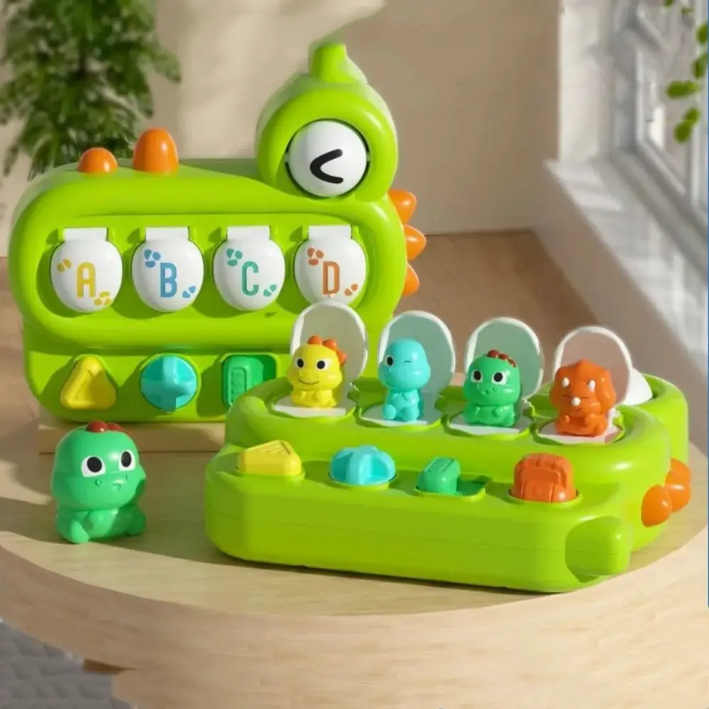 Montessori Kiekeboe Schakelkast Knop Dinosaurus Dier Zintuiglijk Speelgoed ABS Kleurrijk Interactief Dierenspeelgoeddoos Oefening Babyvingers