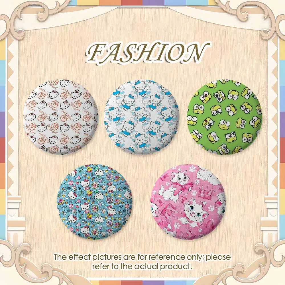 

Cinnamoroll Melody Kuromi Cute Badges Round Exquisite Badge Brooches Creative Pins For Clothes Hat Backpack Gift Accessories