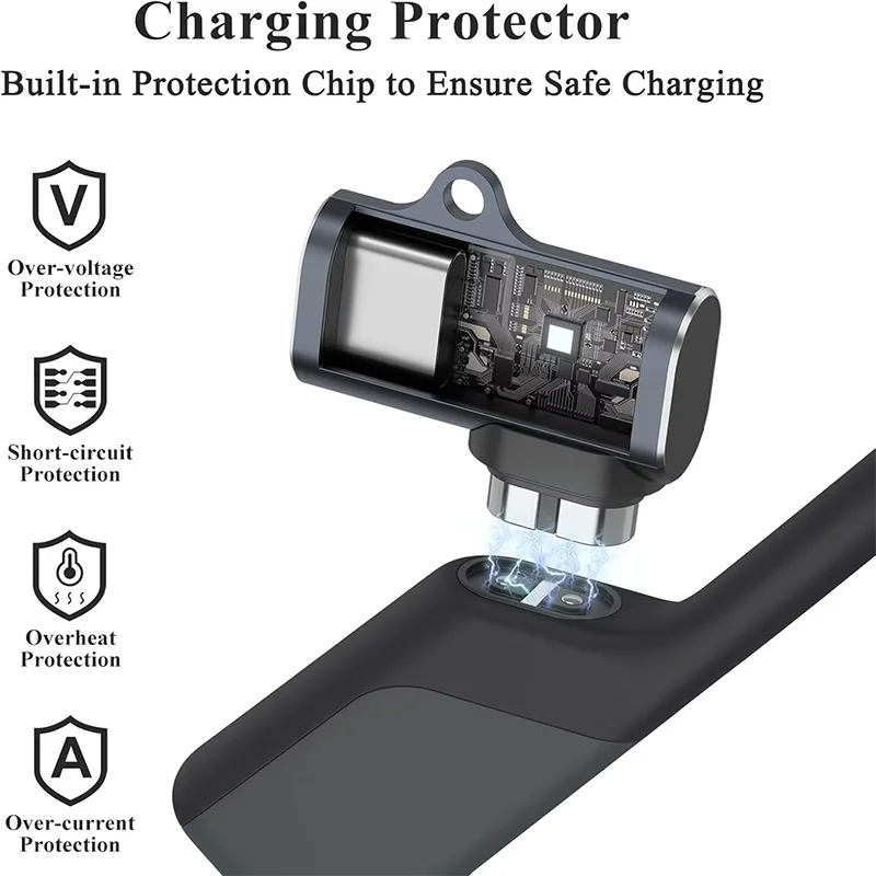 شاحن مغناطيسي من النوع C محول شحن لما بعد Shokz AS800 S803 OpenRun Pro AS810 OpenComm ASC100 سماعات توصيل العظام