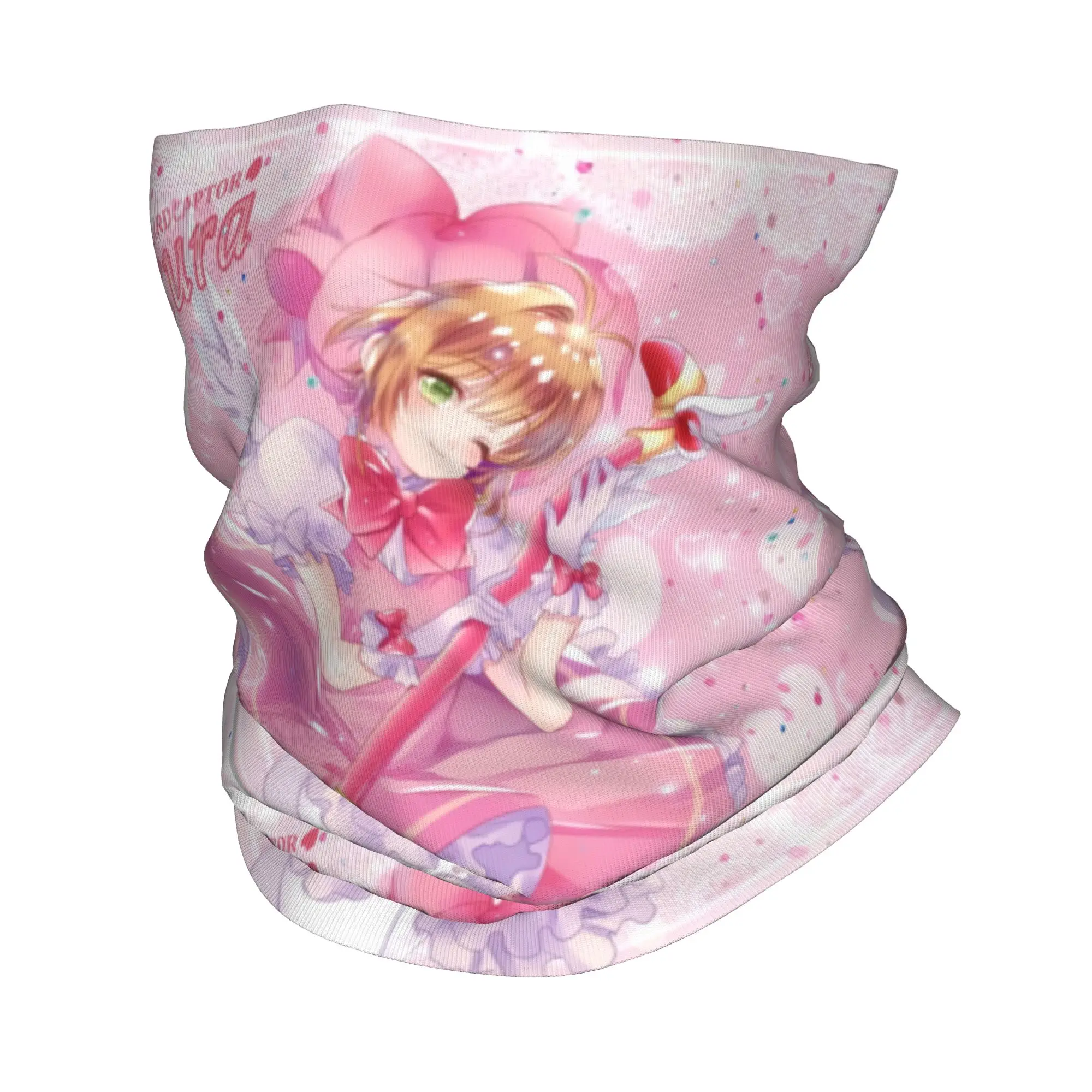 انمي ياباني كاردكابتور ساكورا الكرتون باندانا الشتاء الرقبة أدفأ المرأة يندبروف التفاف الوجه وشاح للمشي الجراب عقال #1
