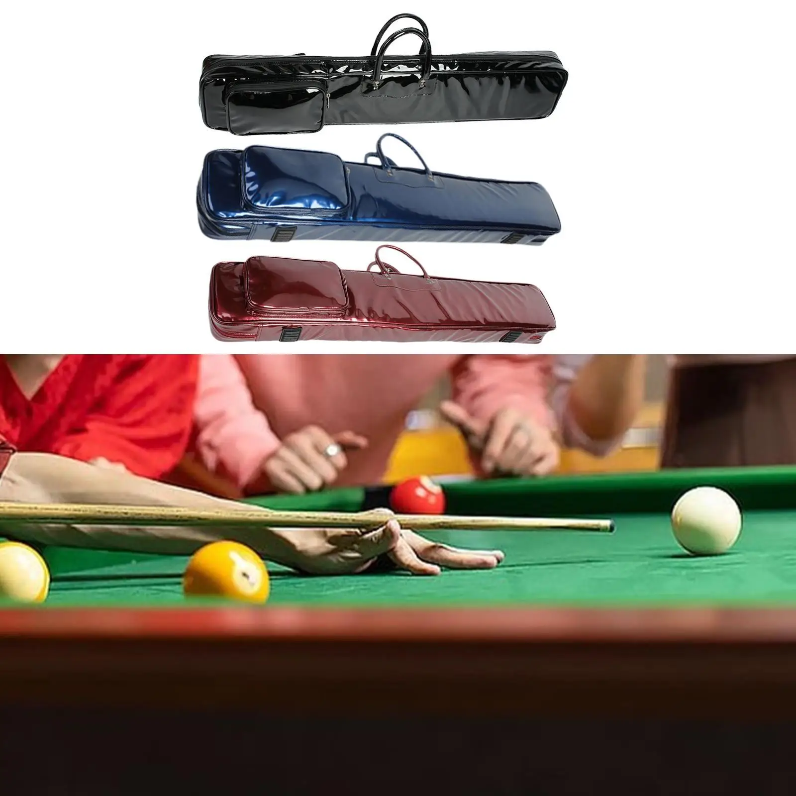 Billiards Sticks Holder Bag 1/2 Cue Case Shoulder Bag for Travel Beginners