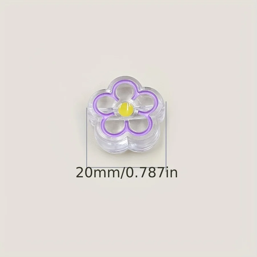 5pcs/bag 20mm Transparent Candy Color Cute Plum blossom Beads Handcrafted Necklace Bracelet Pendants Craft Making