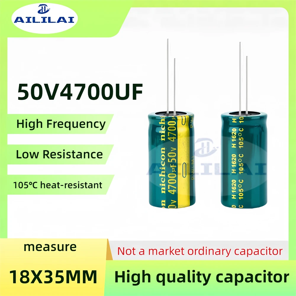 2PCS Original 50v4700uf Low ESR/Impedance High Frequency 50V 4700UF Aluminum Electrolytic Capacitor 50V4700UF Size: 18x35MM