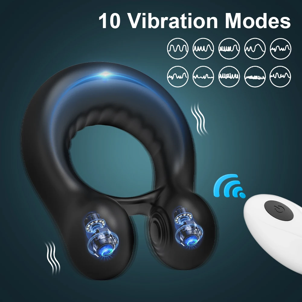 Vibrating Cock Ring Cockring Testicles Massager Penis Vibrators for Men Couple Male Delay Ejaculation Sex Toy for Adults 18