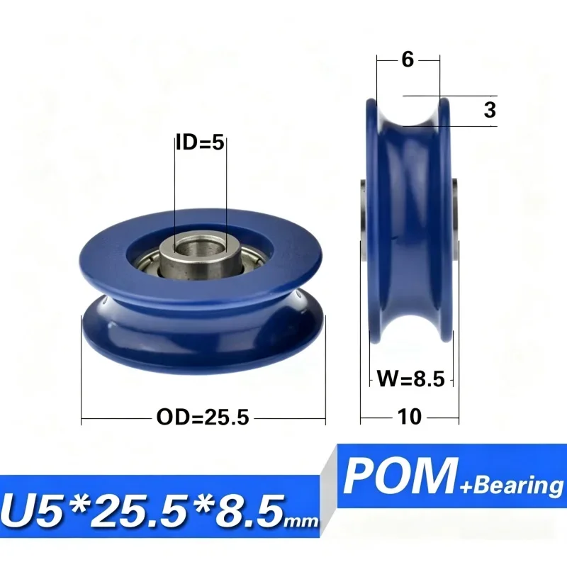 20 Stück U-Nut POM-Rollenrad 608 Nicht-Standard-Kugellager mit höherem Innenring 20-45mm Schiebefenster-Türrolle – Detail 8