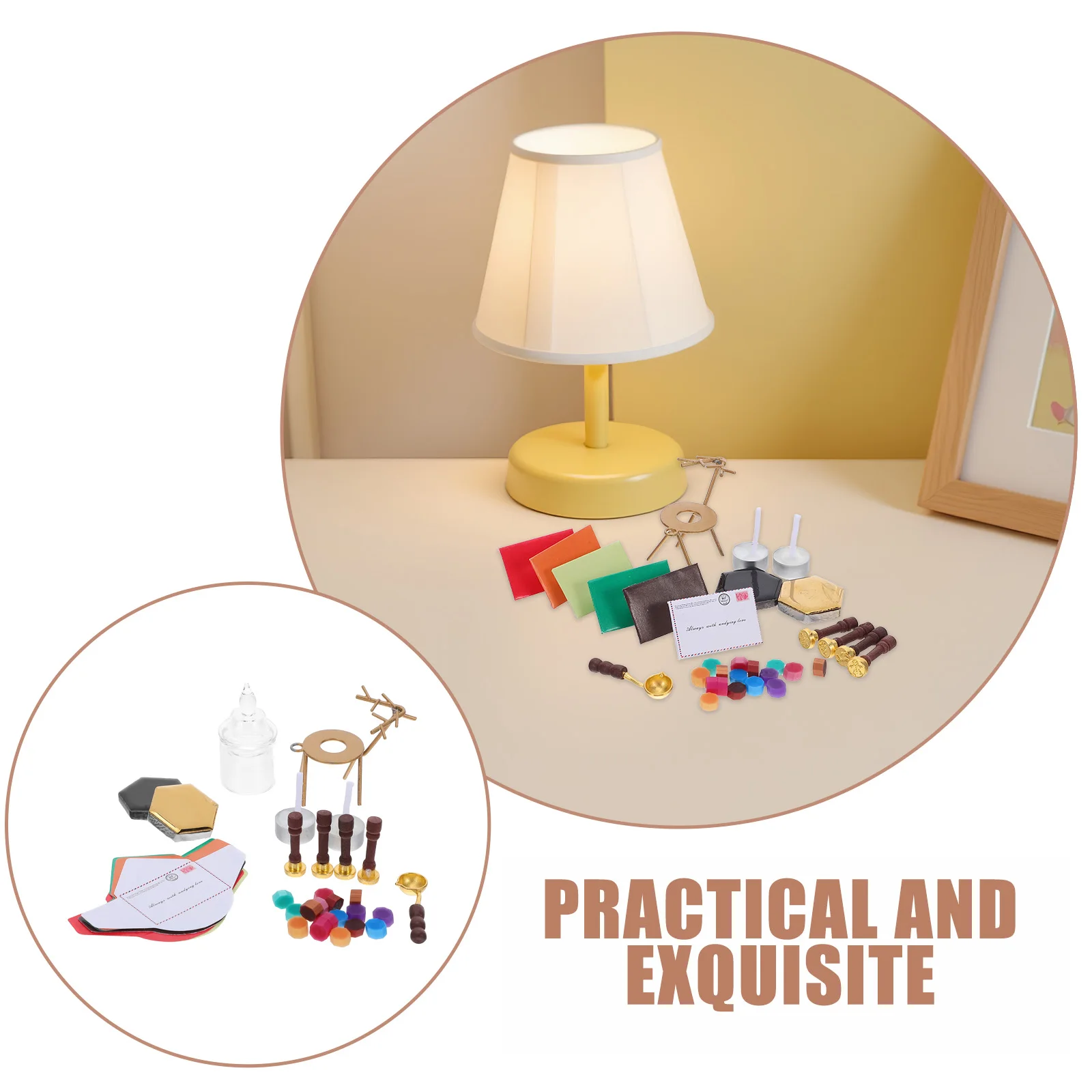 

1Set Portable Mini Wax Seal Kit Holiday Stamp Heads and Sealing Warmer for Creative Envelope Crafting Wax Seal Stamp Set