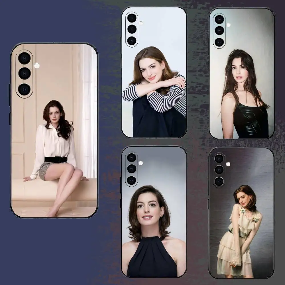

Actor A-Anne Hathaway Phone Case For Samsung Galaxy A73,A72,A71,A70,A52,A51 Others Soft Black Cover