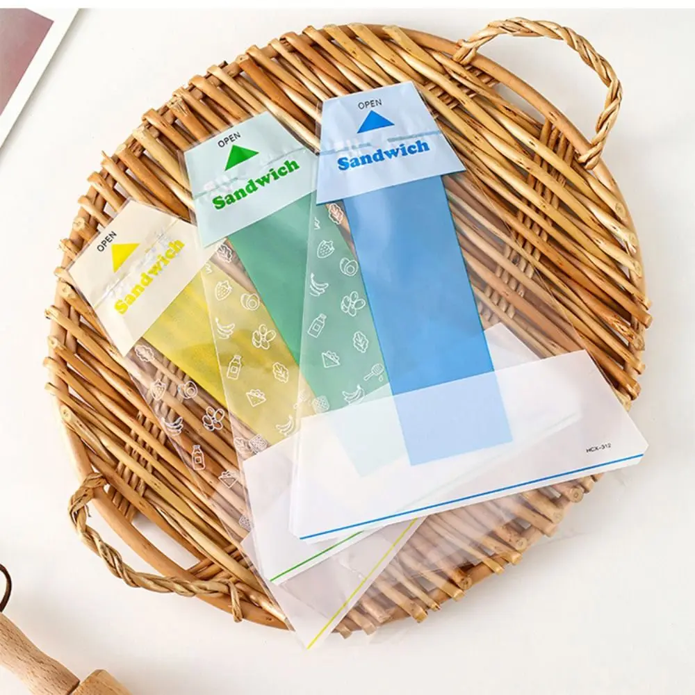 100PCS Plastic Sandwich Packaging Bag Transparent Easy To Tear Triangular Bread Bag Disposable Simple Sandwich Wrapper