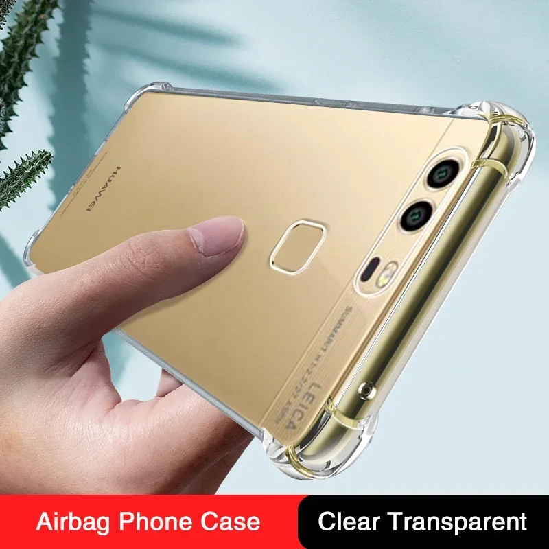 Transparent Silicone Phone Case for Huawei P9 Plus P9Plus Airbag TPU Camera Protection Original Back Cover Shockproof Thin Funda