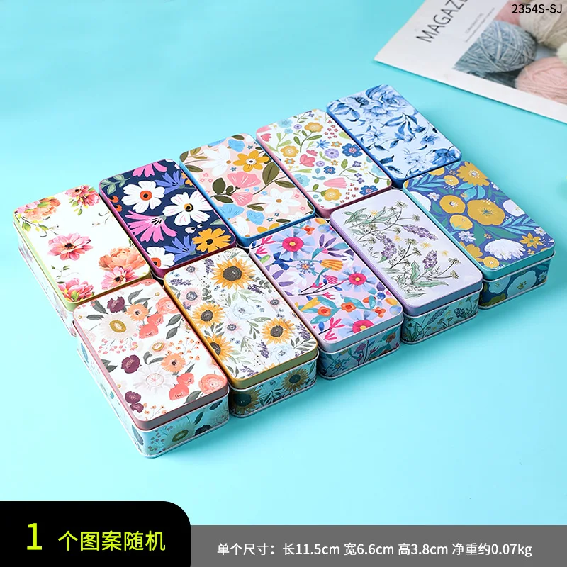 10個入り長方形ブリキ製金属製デスクトップ収納ボックス、装飾品、ウェディングキャンディー、雑貨、鉄製品用