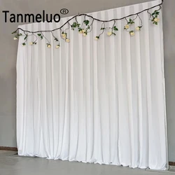 2x2M/6.5x6.5FT White Background Curtain Baby Shower Wedding Backdrop Drapery Thick Hotel Backdrops Party Curtain Panels