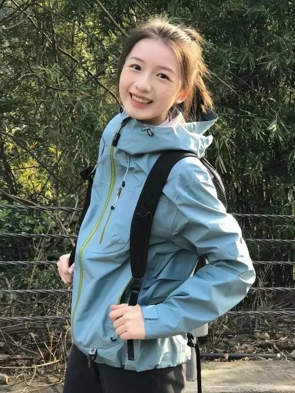 

Мужская походная ветрозащитная водонепроницаемая уличная куртка с капюшоном, весна-осень, прочная ткань из бычьего волокна, застежка-молния из полиэфирного волокна, Cas...