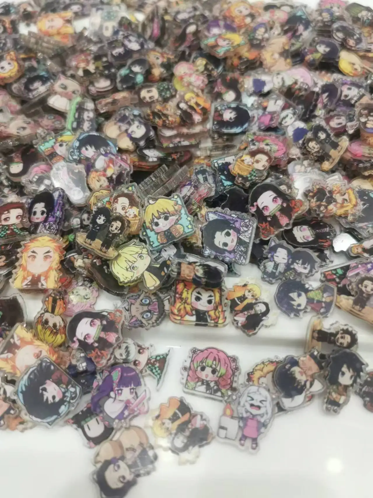 30pcs Random Demon Slayer Nezuko Acrylic Patch DIY Bag Jewelry Crafts Accessories Keychain Brooch Phone Case Anime 2cm Ornament