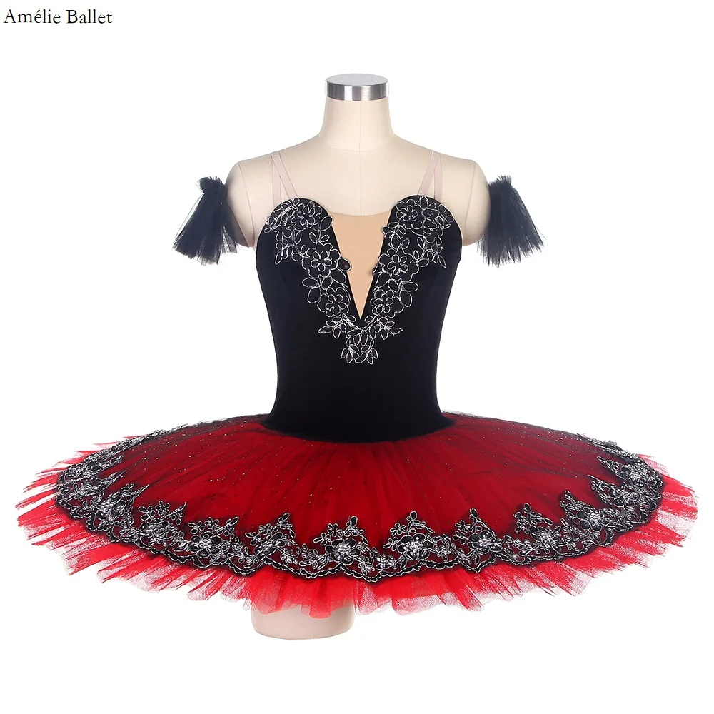 

BLL044 Black and Red Classical Ballet Dance Tutu Costume for Girls & Women Solo Performance Tutus Ballerina Dancing Dress