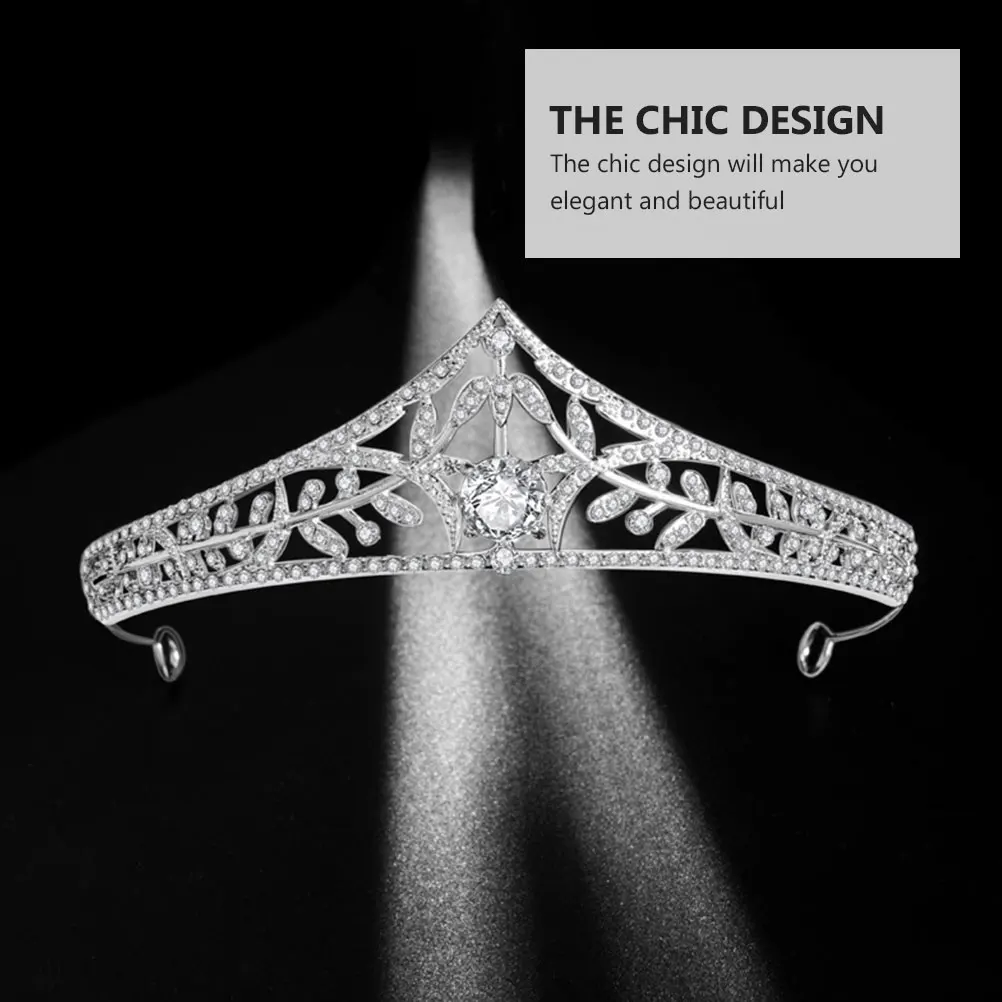 

Elegant European Style Bridal Headband Alloy Wedding Crown Decorative Hairband For Women Silver Perfect Bridesmaids Proms