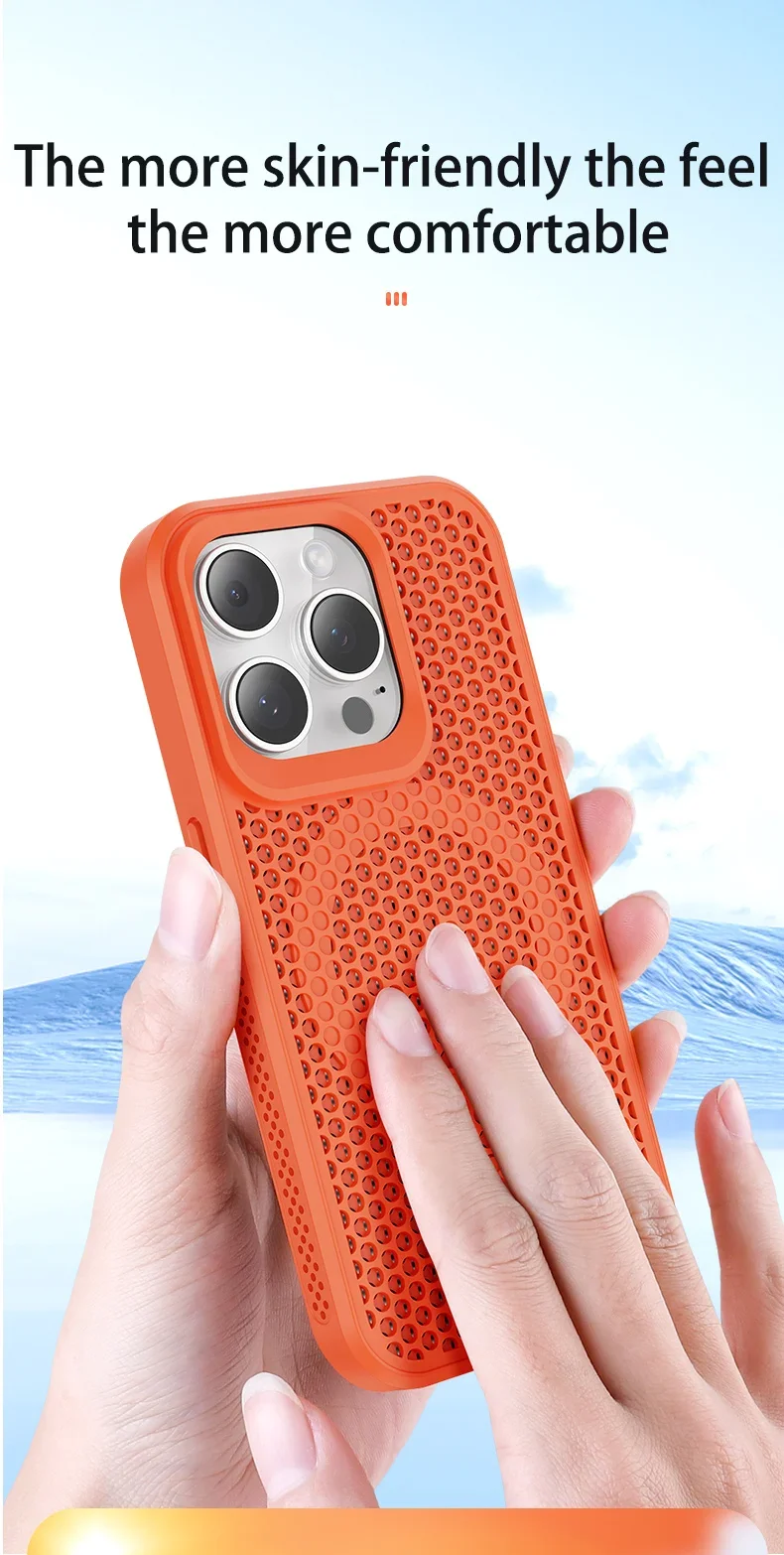 Cooling Heat Dissipation Magnetic Phone Case For iPhone 18 17 16 15 14 13 12 11 Pro Max Breathable Hard Back Cover For Magsafe