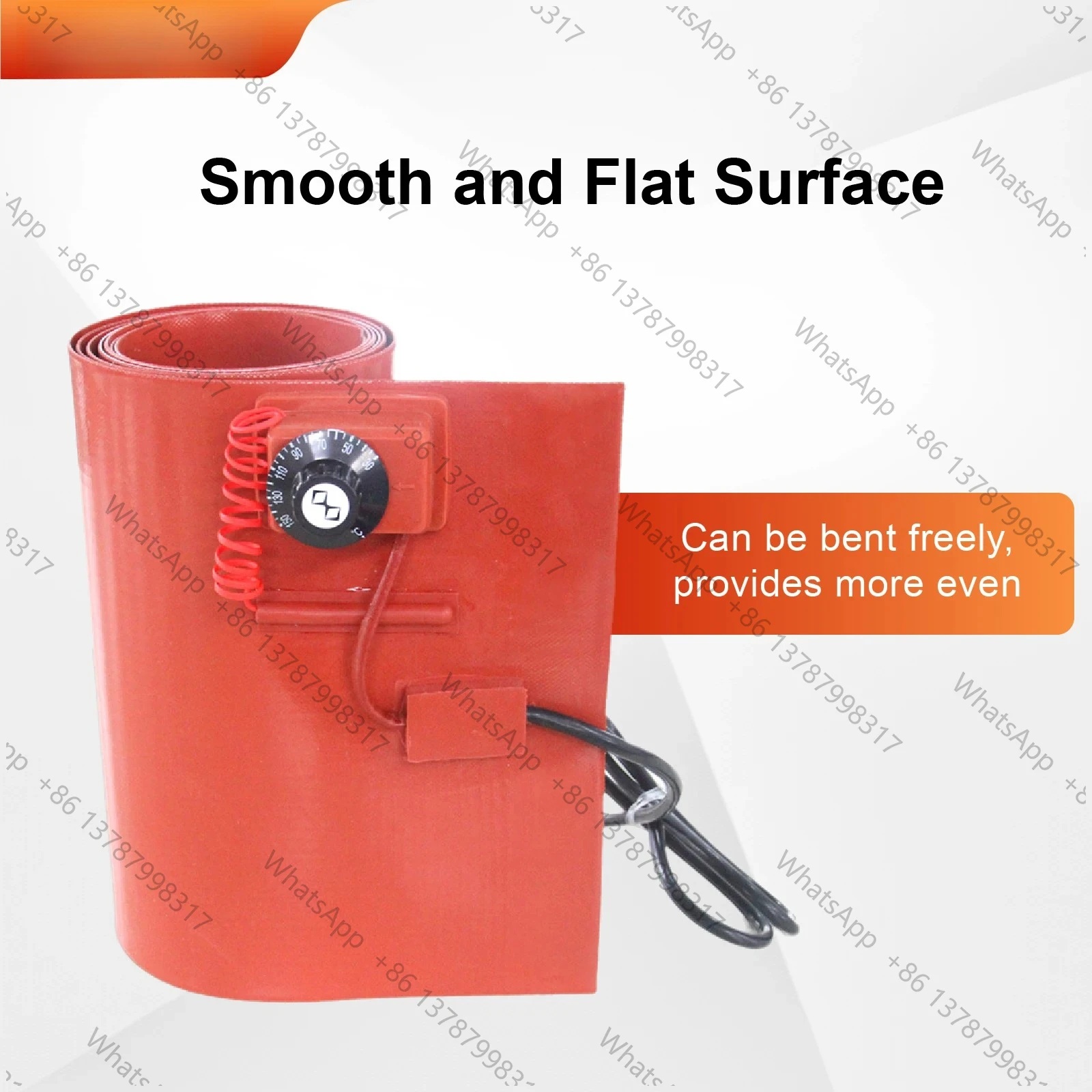 220V Silicone Rubber Heating Blanket 0-200℃ 4500W Flexible Curved Surface Pad with Adjustable Thermostat