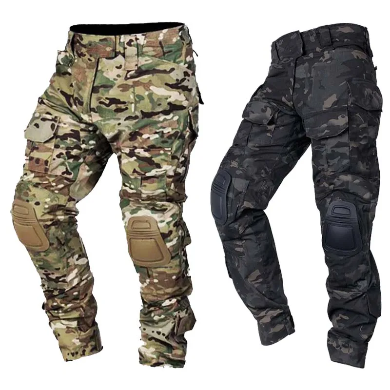 

Мужские армейские брюки + наколенники, уличные брюки-карго, камуфляжная дышащая спортивная одежда, треккинг, охота, пеший туризм