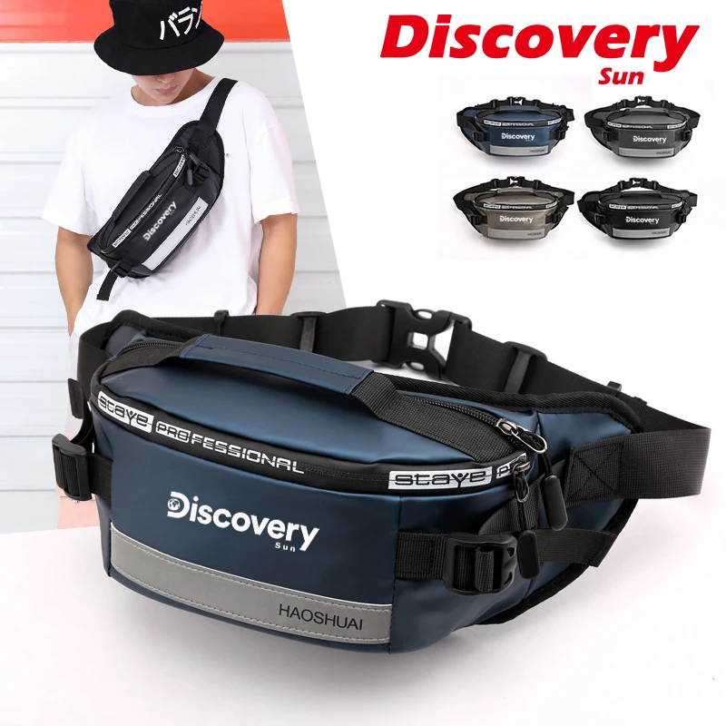 DISCOVERY-SUN Men\'s Waist Bag Travel Men\'s Crossbody Bag Waterproof Outdoor Fashion Chest Bag Sports Phone Bag